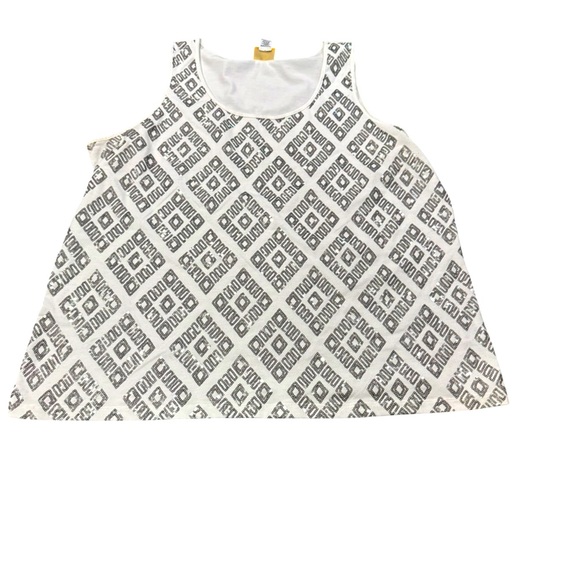 EUC Ruby Rd. White and silver sequin Geometric Tank Top XL - Picture 1 of 4